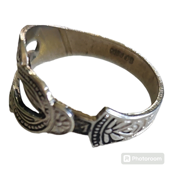 Vintage Stainless Steel Victorian Spoon Ring - Picture 3 of 5